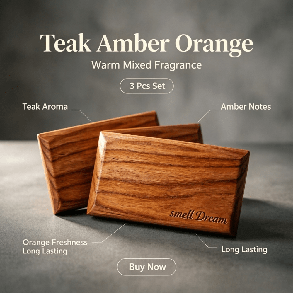 Home Fragrance Verbena - Car Air Freshener Teak Amber Orange