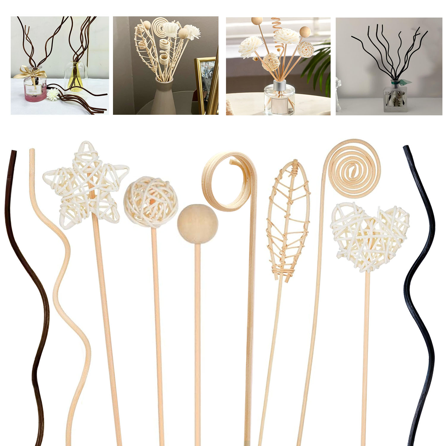 5/15Pcs Long Wavy Rattan Reed  - Home Fragrance Refill ulasan dan harga