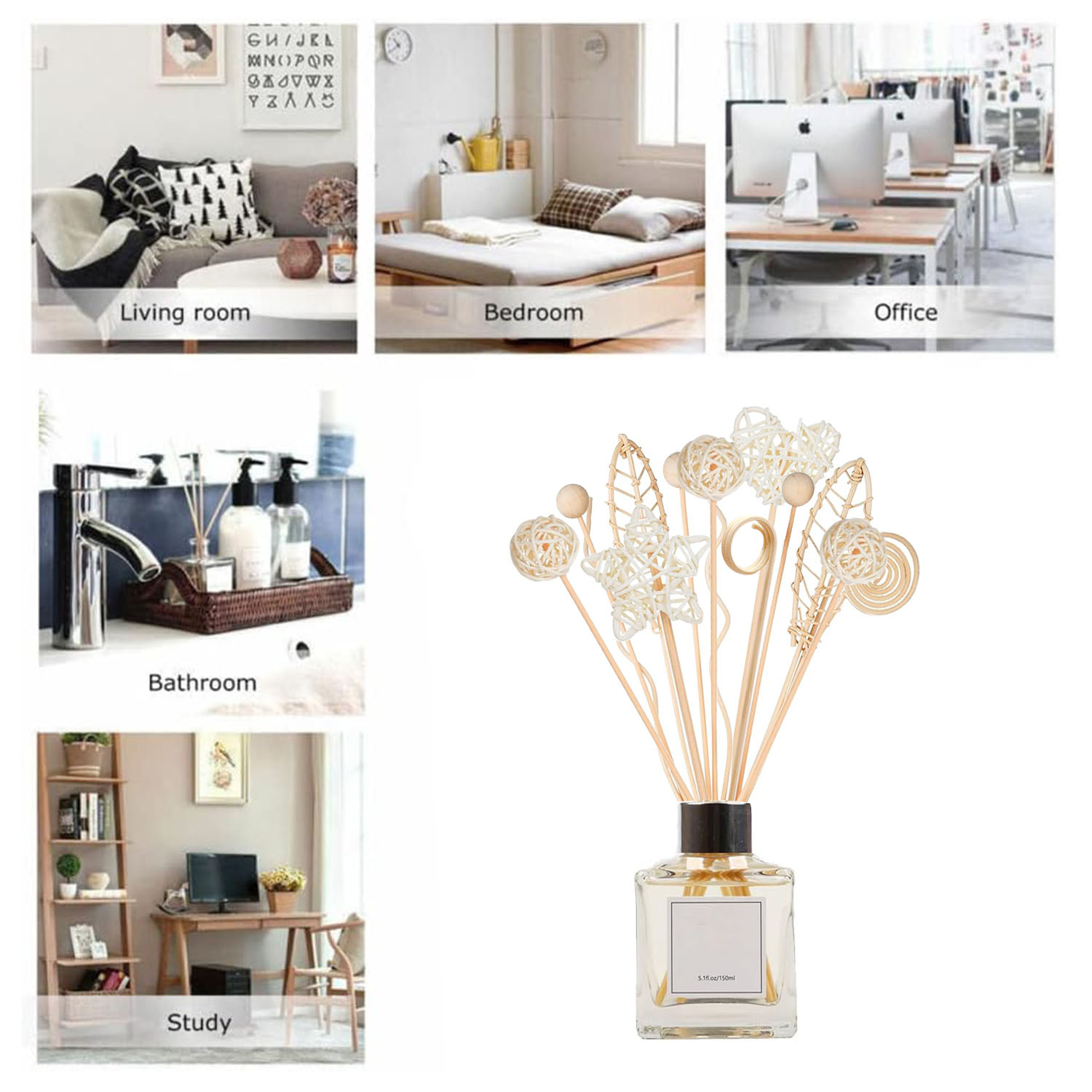 5/15Pcs Long Wavy Rattan Reed  - Home Fragrance Refill ulasan dan harga