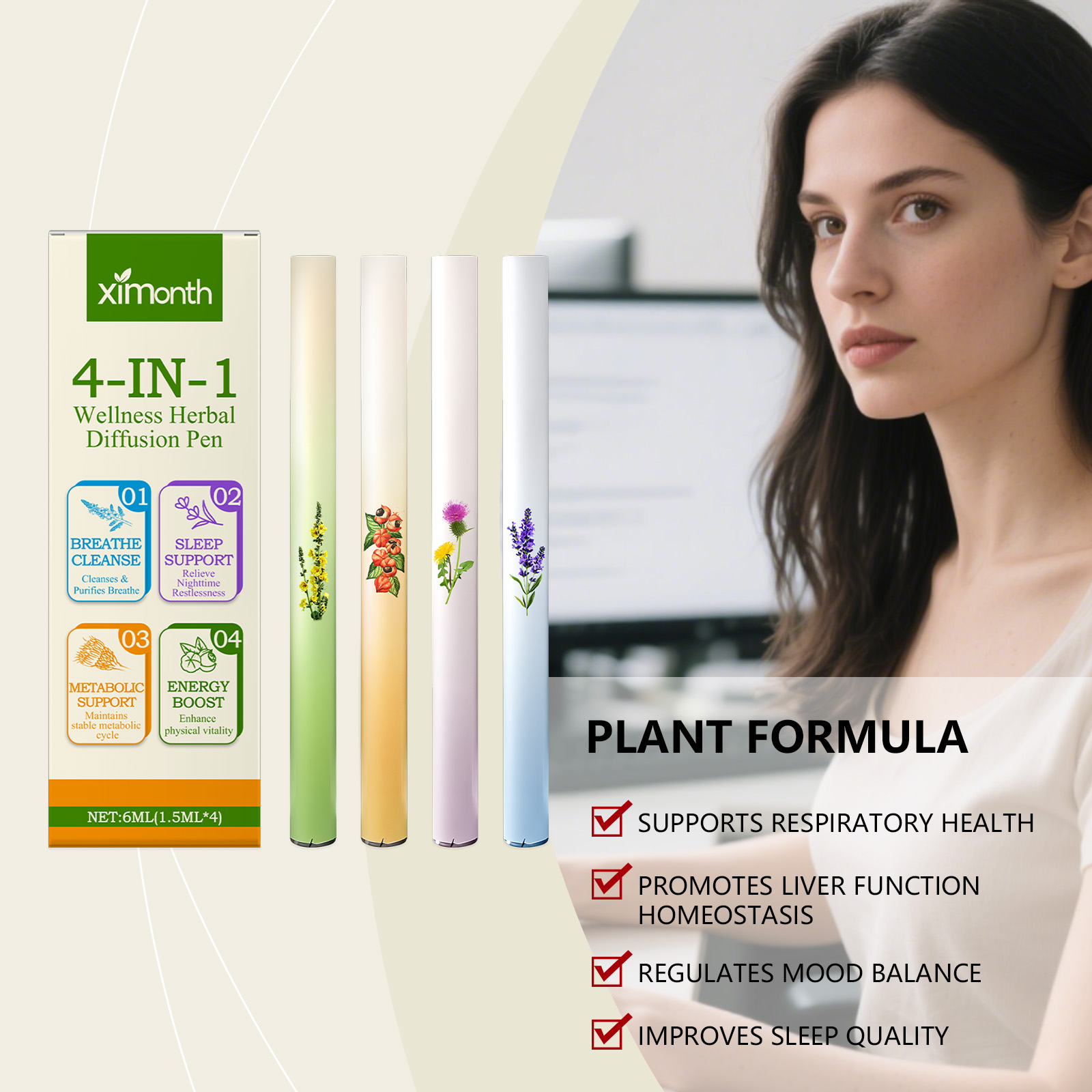 4 In 1 Air Freshening Pen Herb - Home Fragrance Stick ulasan dan harga